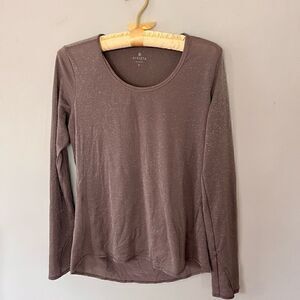 ATHLETA | dusty purple long sleeve athletic top with metallic details